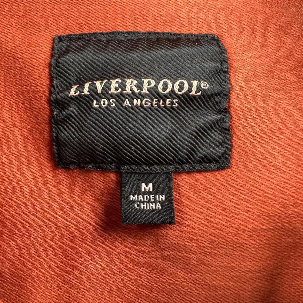Liverpool Denim Jacket Womens Medium Rust Burnt Orange Trucker Soft Stretchy EUC - Picture 3 of 7
